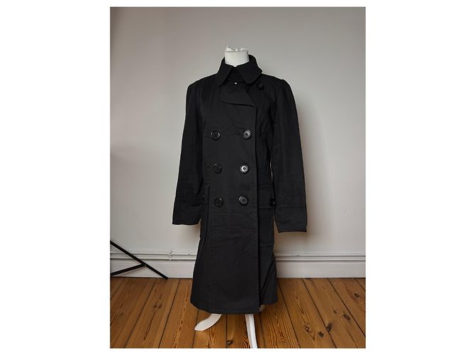Vintage Isabel Marant Denim-Trenchcoat M Schwarz - Ansicht 7
