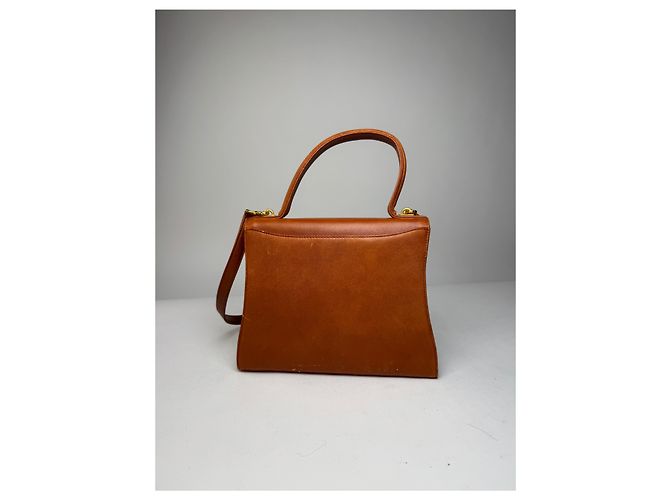 Vintage Givenchy 2Way Leather Handbag Orange Brown - view 14