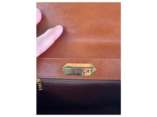 Vintage Givenchy 2Way Leather Handbag Orange Brown - view 4