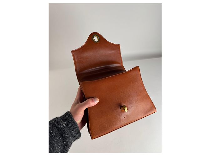 Vintage Givenchy 2Way Leather Handbag Orange Brown - view 5
