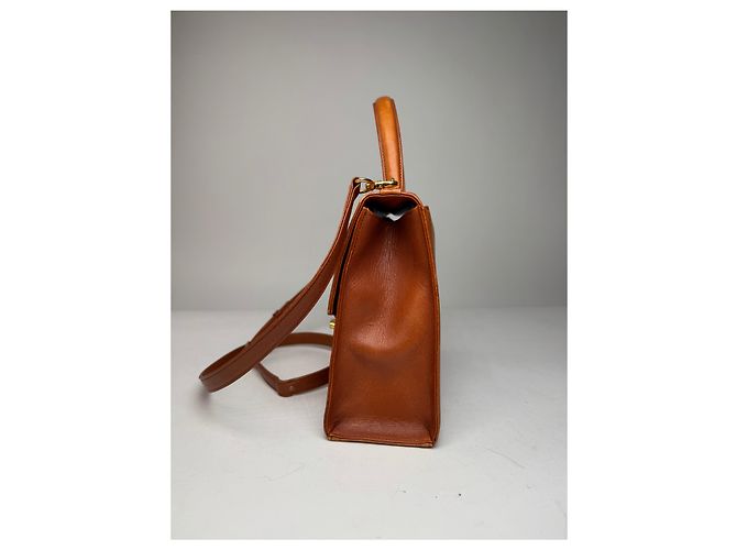 Vintage Givenchy 2Way Leather Handbag Orange Brown - view 6