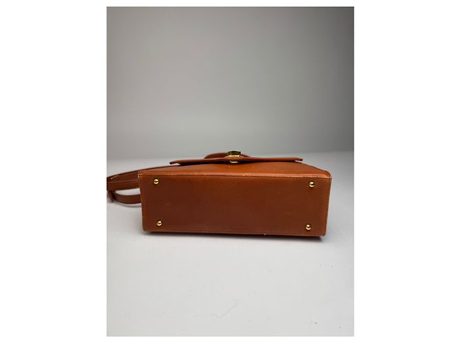 Vintage Givenchy 2Way Leather Handbag Orange Brown - view 9