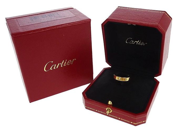 Aliança de Casamento Cartier Love 1 Diamante Ouro Rosa 18K com Diamante Dourado - vista 5