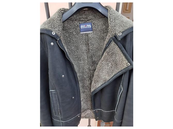 Jean Paul Gaultier Biker Jacke Dunkelgrau Lamm Anthrazitgrau - Ansicht 2