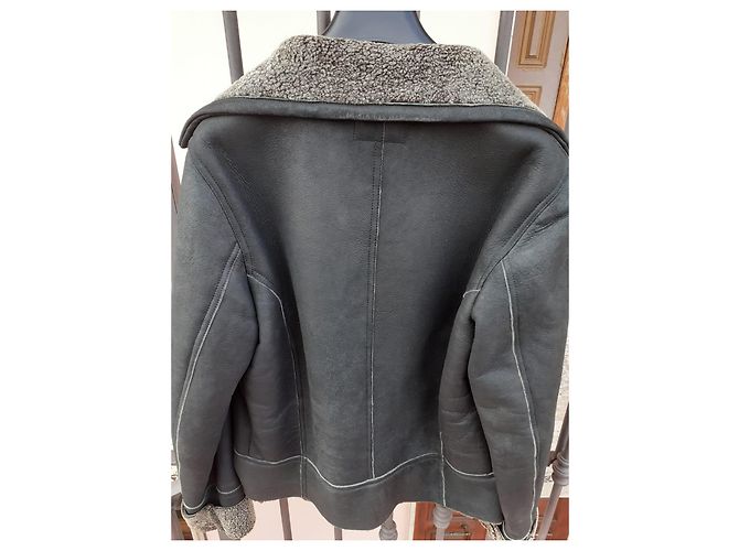 Jean Paul Gaultier Biker Jacke Dunkelgrau Lamm Anthrazitgrau - Ansicht 4