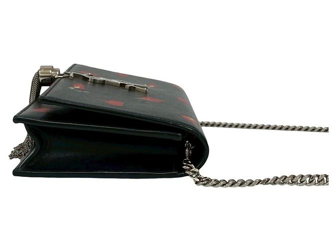 Borsa a spalla in pelle Kate di Yves Saint Laurent Nero Rosso - vista 6