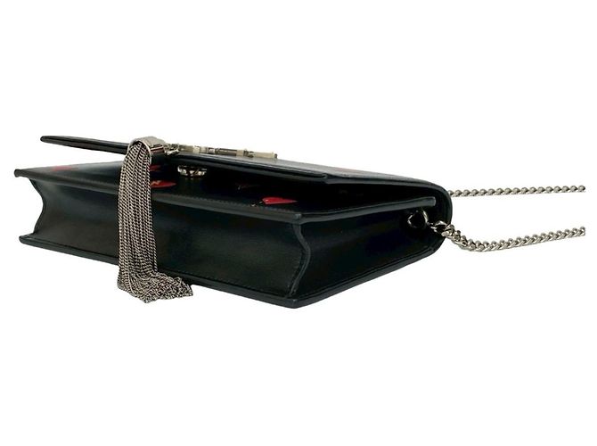Borsa a spalla in pelle Kate di Yves Saint Laurent Nero Rosso - vista 8
