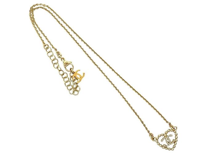 Collana a catena placcata in strass con motivo a cuore Coco Mark di Chanel in argento - vista 3
