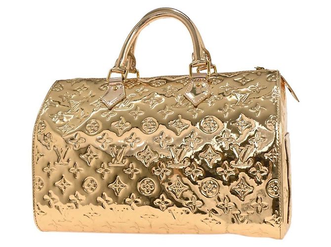 Louis Vuitton Speedy Monogram Miroir PVC 30 D'oro - vista 2