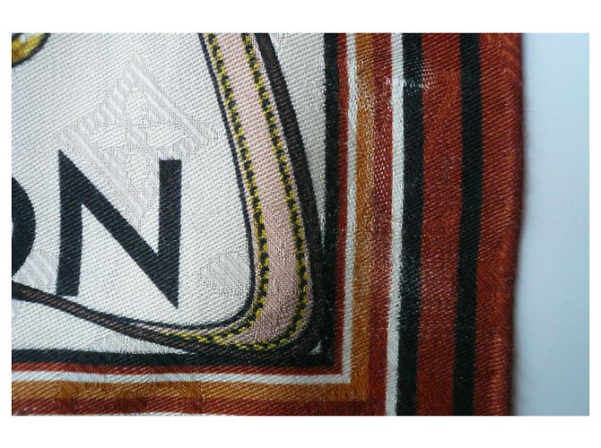 LOUIS VUITTON Sciarpa Monogramma in Cashmere e Seta Marrone In Eccellenti Condizioni Multicolore - vista 7