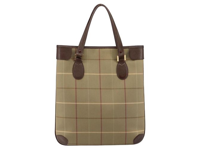 Burberry Nova Check Tote aus Canvas Klein Beige - Ansicht 2