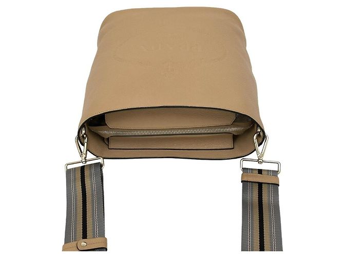 Bolsa de ombro em couro Vitello Phoenix bege da Prada - vista 4