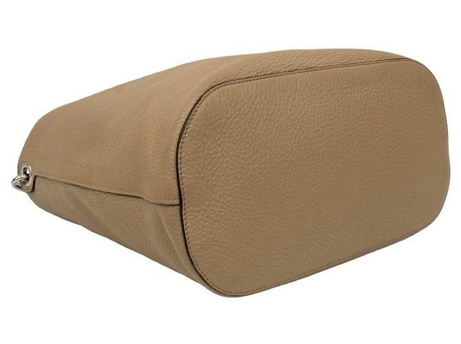 Bolsa de ombro em couro Vitello Phoenix bege da Prada - vista 7