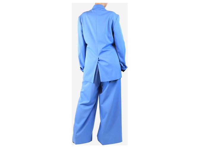 Dries Van Noten Conjunto de traje de lana azul de dos piezas - talla UK 12 - vista 2