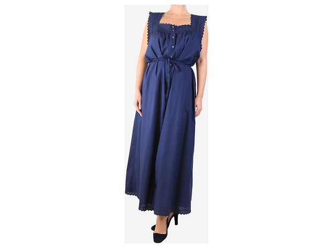 Autre Marque Navy sleeveless button-down maxi dress - size XXL Navy blue - view 3