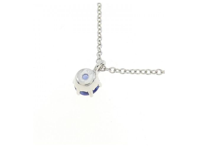 Autre Marque Collana in oro bianco e zaffiro Au750 Argento - vista 4