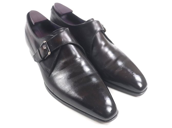 Autre Marque Berluti Leder Monk Strap Schuhe Lila Dunkelviolett - Ansicht 2