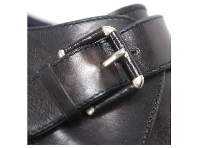 Autre Marque Berluti Leder Monk Strap Schuhe Lila Dunkelviolett - Ansicht 6