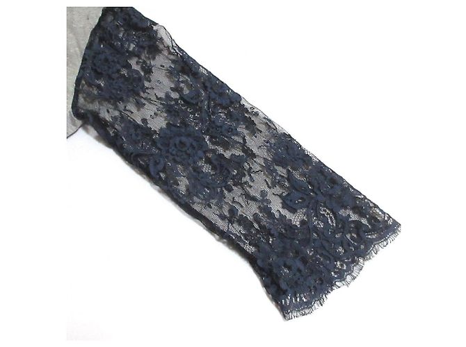 Autre Marque Baumwolloberteil mit Spitzenärmeln Braun Marineblau - Ansicht 4