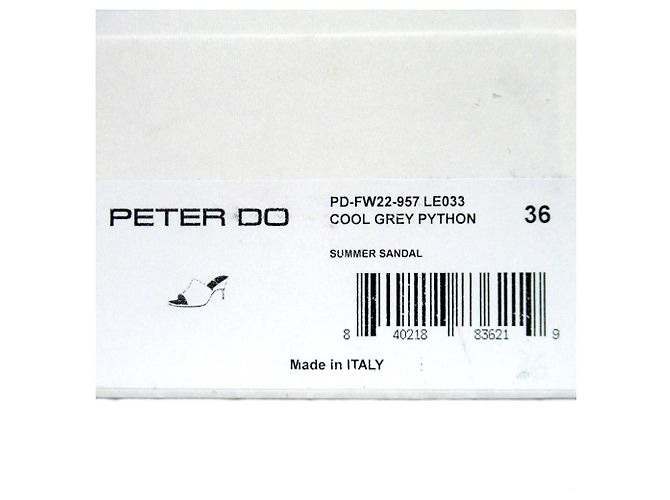 Autre Marque Mules à talons hauts en cuir Python Peter Do Marron Gris - vue 12