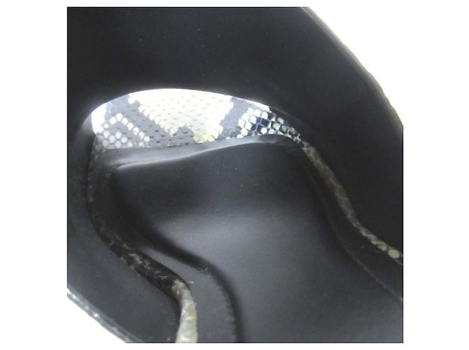 Autre Marque Mules à talons hauts en cuir Python Peter Do Marron Gris - vue 7