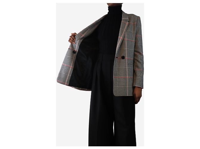 Anine Bing Giacca a scacchi bianco e nero - taglia XS - vista 4