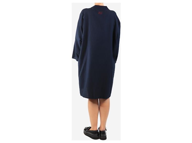 Autre Marque Navyblaue Knopf-Frontkleid - Größe M Marineblau - Ansicht 2