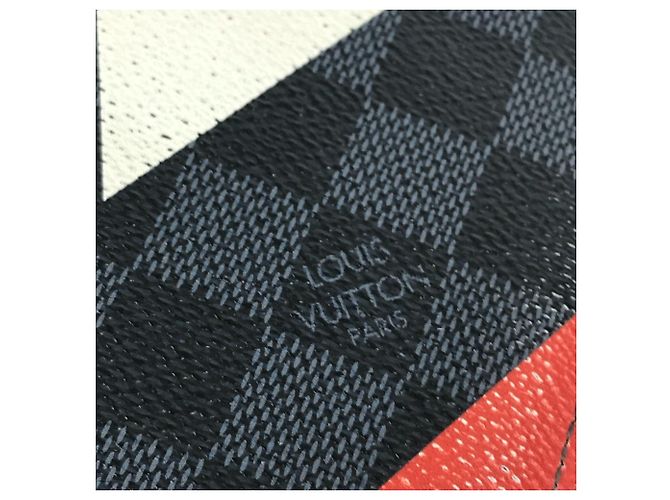 Brazza Louis Vuitton N41593 Damier Cobalt Bifold Langbörse Weiß Rot Blau Marineblau - Ansicht 7