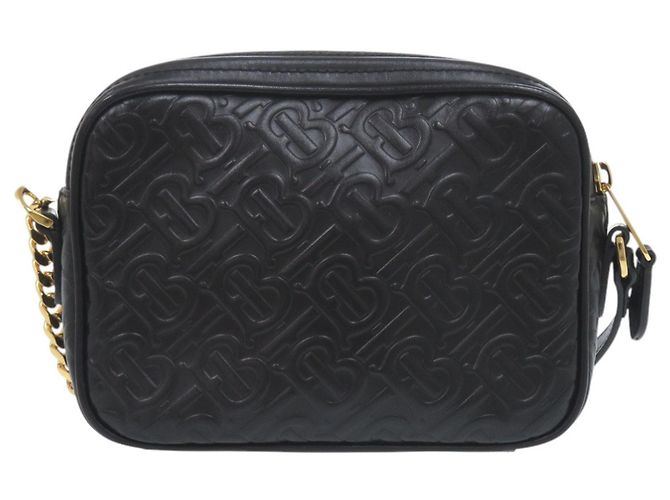Borsa a tracolla in pelle Burberry con monogramma TB Nero - vista 2