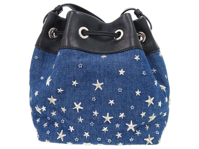 Borsa a corda JUNO S Star Studs di Jimmy Choo Nero Blu - vista 3