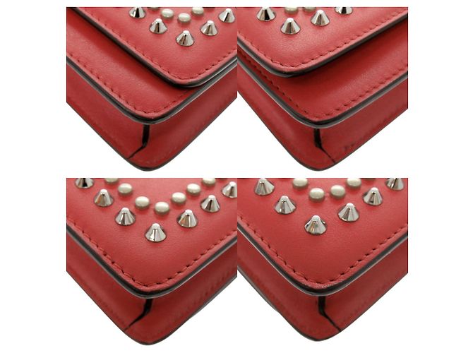 Borsa a spalla in pelle con borchie Varenne di Jimmy Choo Rosso - vista 4