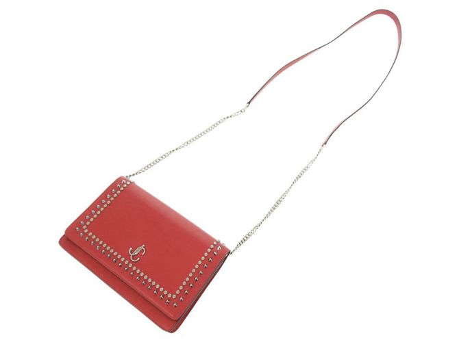 Borsa a spalla in pelle con borchie Varenne di Jimmy Choo Rosso - vista 5