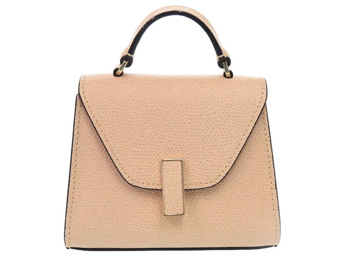 Borsa Valextra Iside 2 in 1 in pelle di vitello beige - vista 3