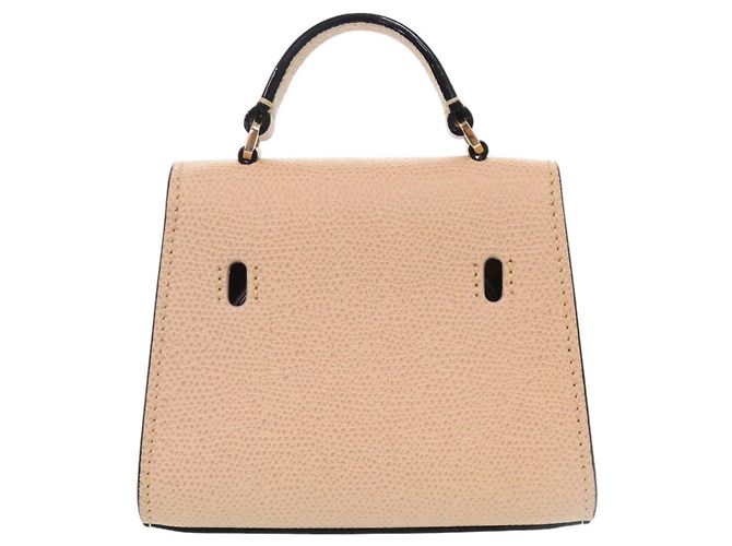 Borsa Valextra Iside 2 in 1 in pelle di vitello beige - vista 4