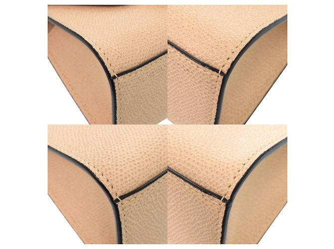 Borsa Valextra Iside 2 in 1 in pelle di vitello beige - vista 5