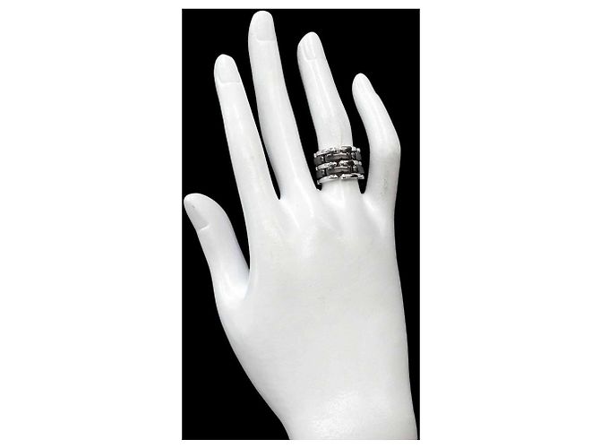 Timeless Anello CHANEL Ultra #48 Grande in Oro Bianco 18K e Ceramica Nera - vista 7