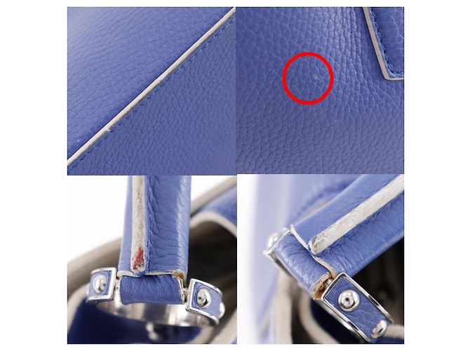 Borsa Capucines MM Louis Vuitton Bianco Blu - vista 11