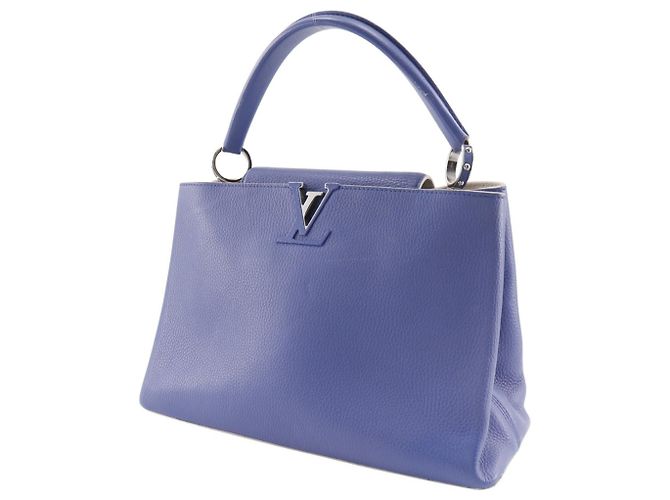Borsa Capucines MM Louis Vuitton Bianco Blu - vista 2