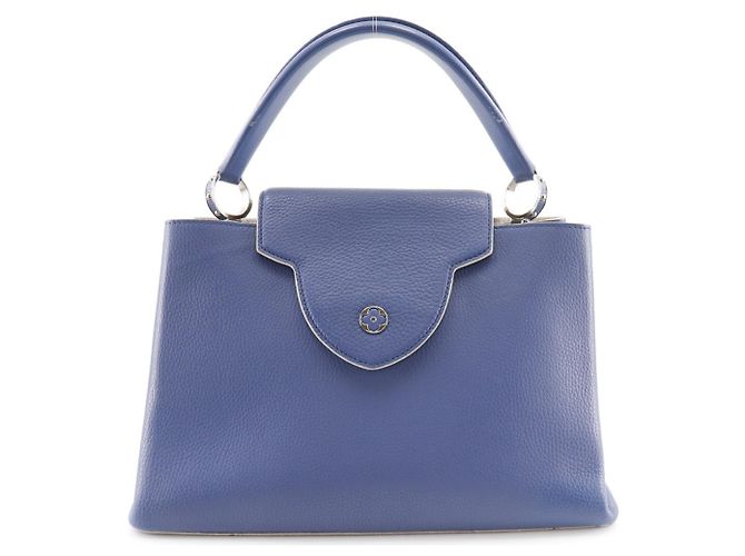 Borsa Capucines MM Louis Vuitton Bianco Blu - vista 7