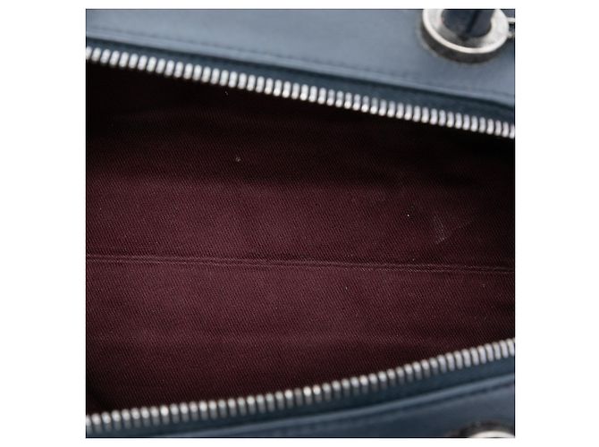 Borsa da bowling in pelle di vitello intrecciata Chanel Blue CC - vista 4