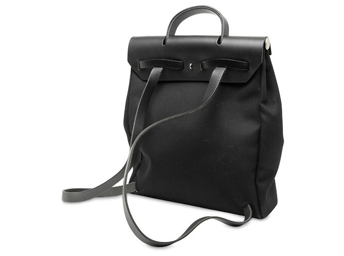 Hermès Black Toile Herbag GM Rucksack Schwarz - Ansicht 2
