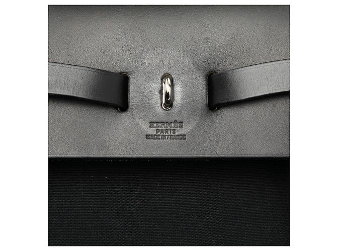 Hermès Black Toile Herbag GM Rucksack Schwarz - Ansicht 5