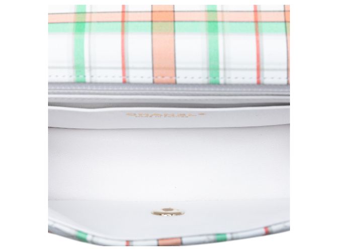Chanel Mini Retangular Verde Clássico Impresso em Couro de Bezerro com Aba Única Verde claro - vista 4