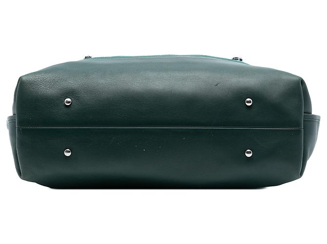Borsa shopping Chanel verde extra large in lana e pelle di vitello 31 Verde scuro - vista 3