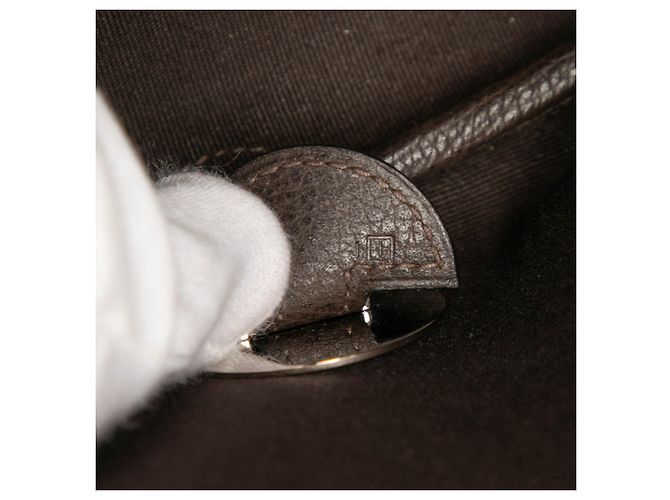 Bolso Colorado PM en Vache Liege y Toile marrón Hermès Castaño Marrón oscuro - vista 6