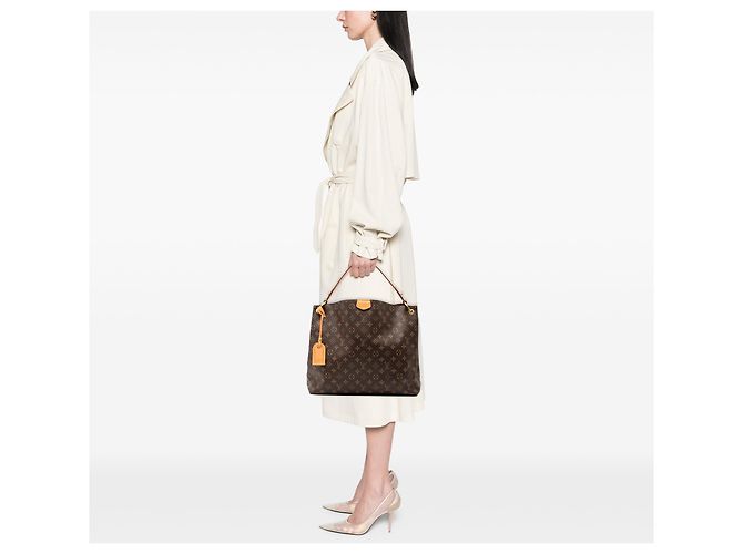 Louis Vuitton Borsa Graceful MM Monogram Marrone - vista 7