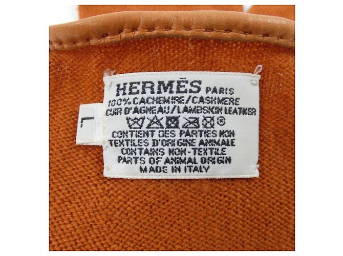 Warme Cashmere-Handschuhe von Hermès Orange - Ansicht 3