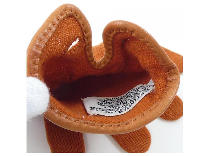 Warme Cashmere-Handschuhe von Hermès Orange - Ansicht 4