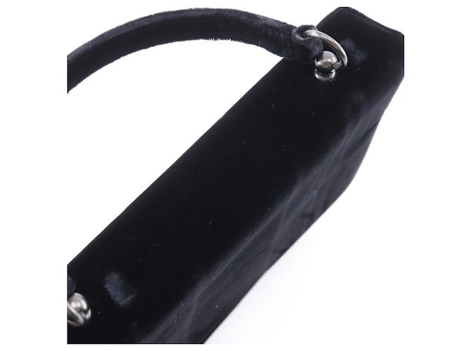 Prada Vintage Samt-Handtasche Schwarz - Ansicht 12