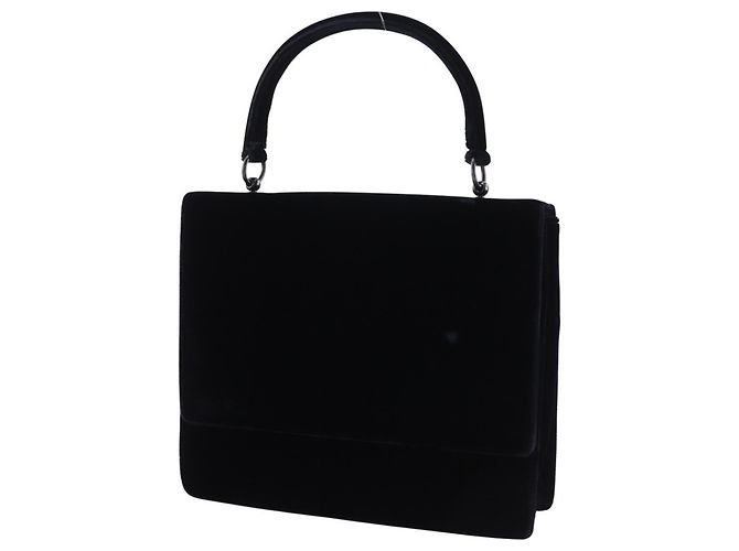 Prada Vintage Samt-Handtasche Schwarz - Ansicht 2